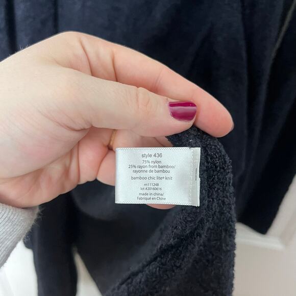 Barefoot Dreams Women's Bamboo Chic Light Waterfall Knit Dark Blue Cardigan S/M - Picture 5 of 7